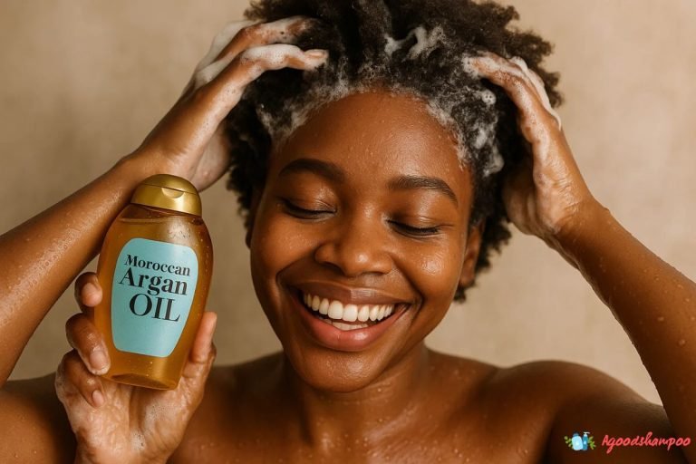 Moroccan Argan Oil Shampoo on 4C Black Hair