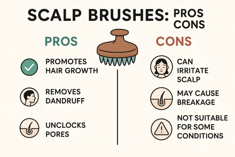 Woman using a shampoo brush to massage her scalp during shampooing for better hair health