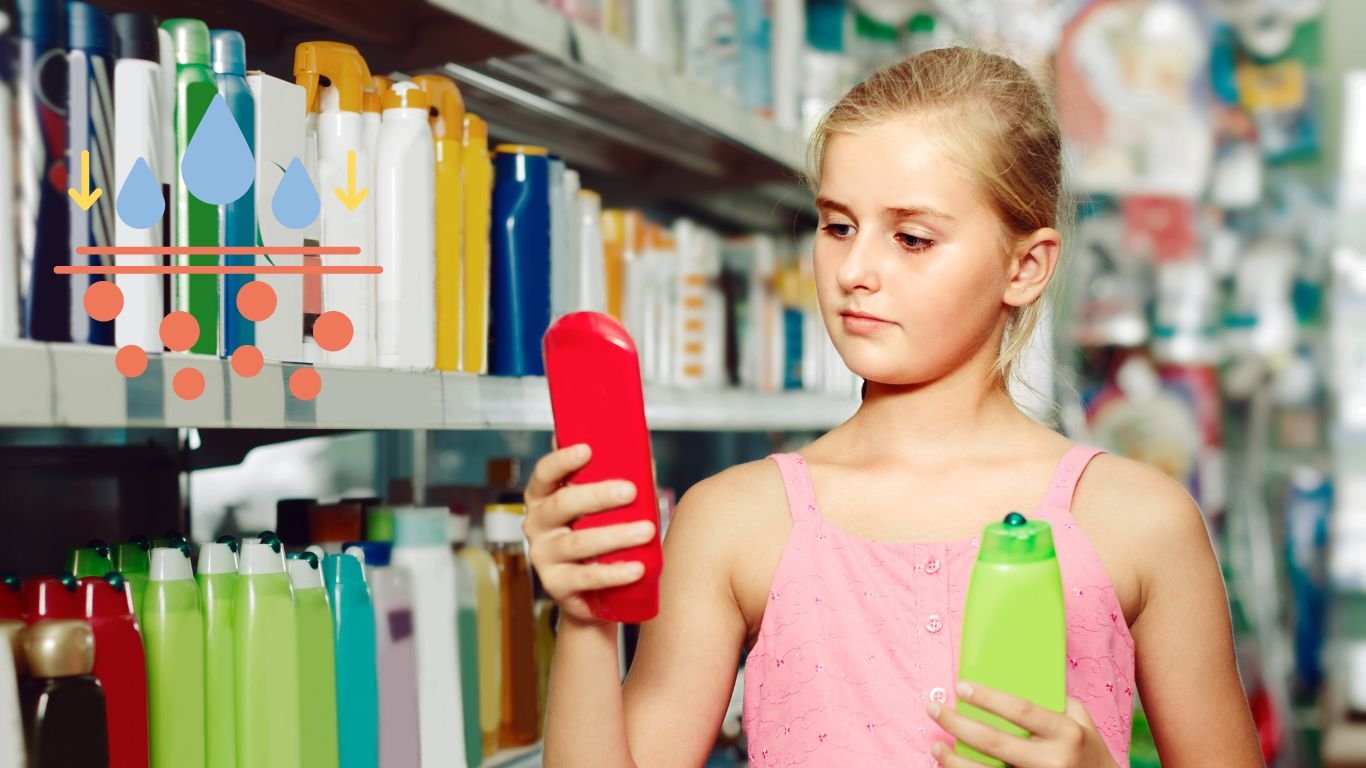 Girl choosing Best Shampoos for Frizzy Hair