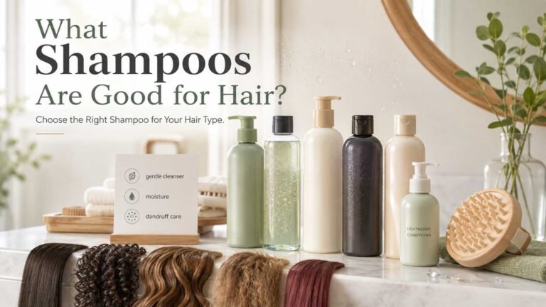 Different shampoo types for dry, oily, curly, damaged, and dandruff-prone hair
