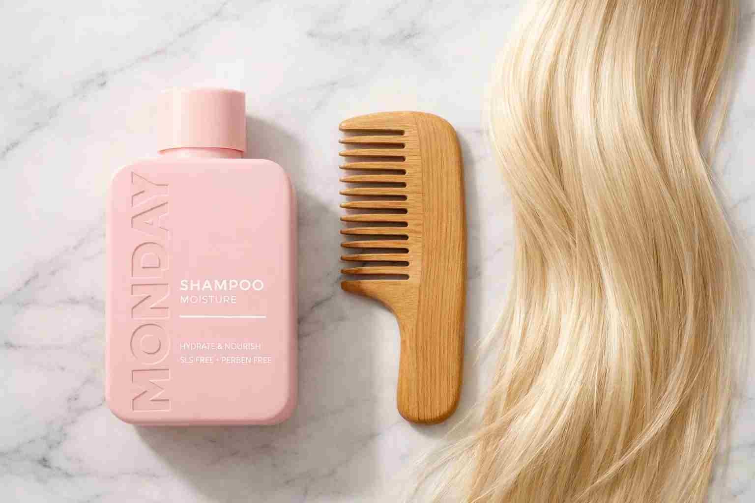 MONDAY Haircare shampoo bottle for straight hair routine