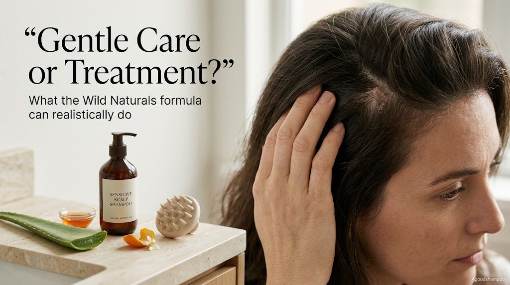 Sensitive flaky scalp beside aloe and gentle shampoo ingredients