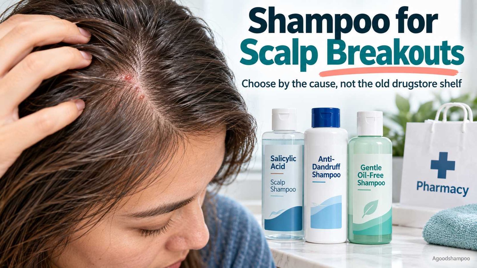 Mild scalp breakouts beside several medicated shampoo options